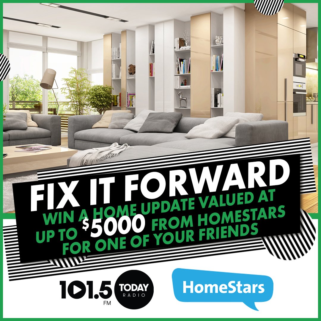 1015todayradio's tweet photo. Have you nominated someone for Fix it Forward yet? Today is your last chance to get in to win $5000 in home updates for a friend from @homestars 
https://t.co/7CbXqGkkxB https://t.co/TjkDvQx4RJ