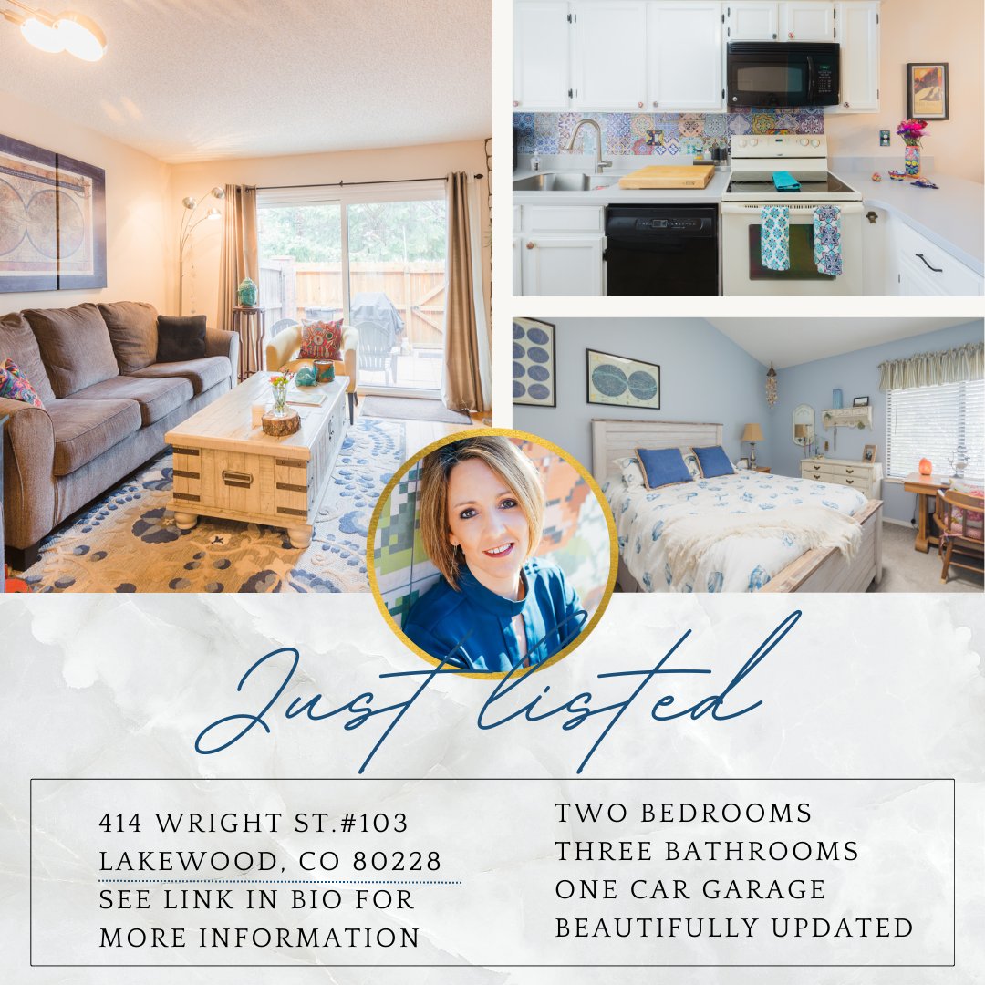 campbell_team's tweet photo. Just listed this gem in Lakewood!  Renovated townhome with 1 car garage, 2 bedrooms, 3 bathrooms, unfinished basement and private patio.  Message me for a private showing.  See link in bio for more photos. 

#DenverHomesForLife #DenverRealEstate #DenverNativeRealtor #BuyThisHouse https://t.co/5xJoSBbdYD