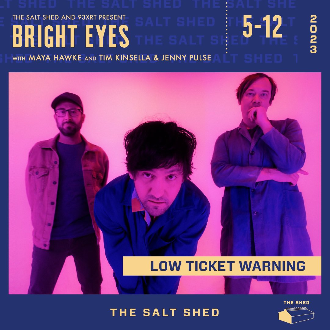 A very limited number of tickets have been released for tonight’s show at @saltshedchicago! Grab them while you can at thisisbrighteyes.com/tour