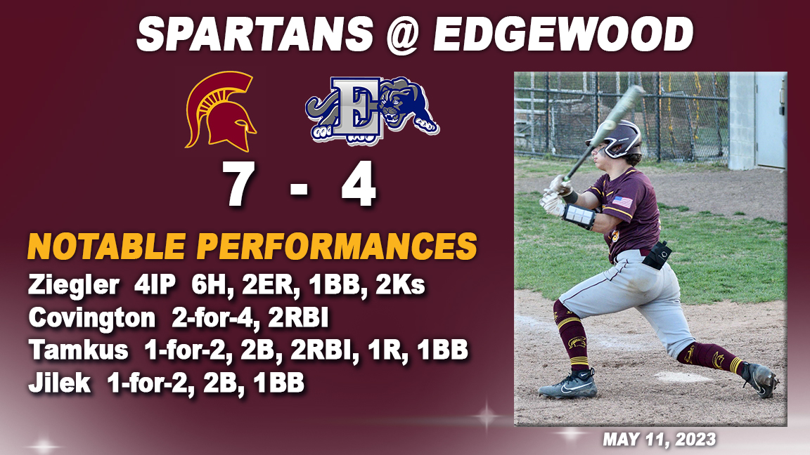 Spartan Baseball with the hat trick as the freshman, JV and Varsity all came away with the win yesterday !!  The Varsity took care of business at Edgewood with a 7-4 win over the Cougars.