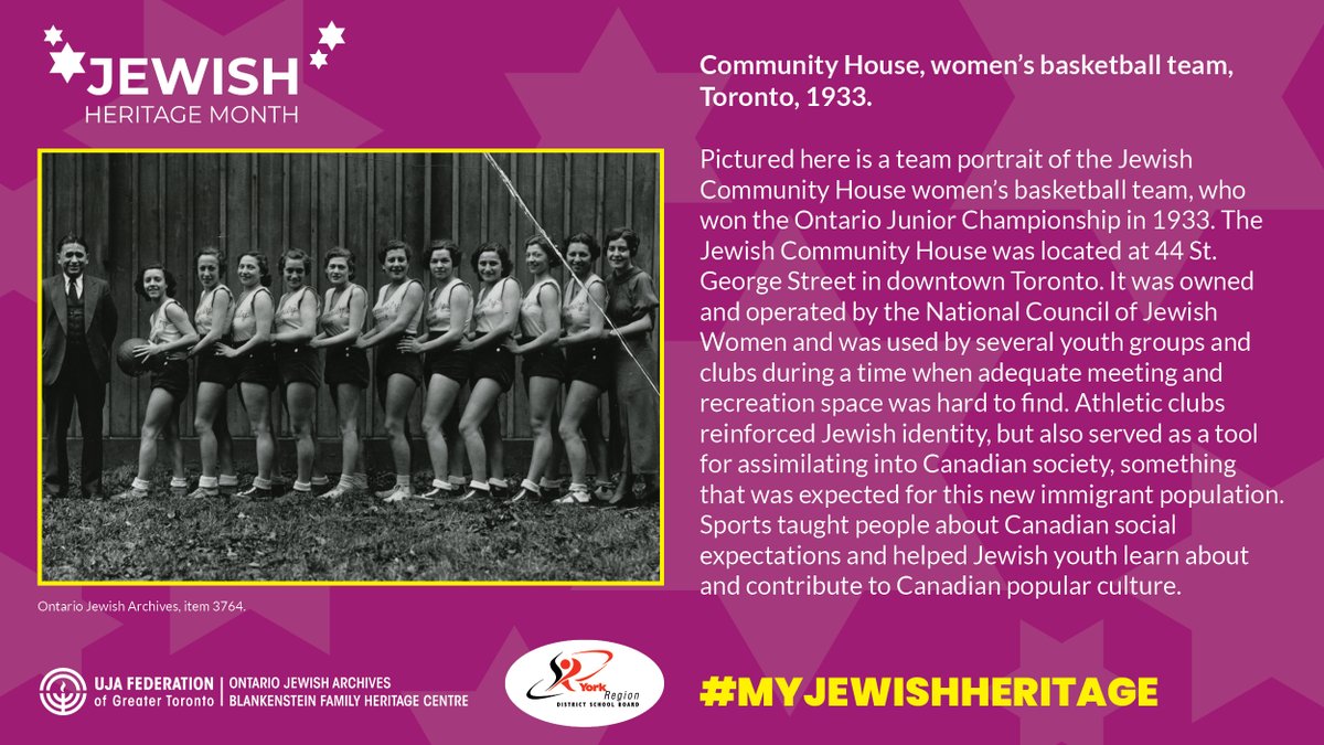 YRDSB's tweet photo. This is the Jewish Community House women’s basketball team that won the ON Junior Championship in 1933.  

The Jewish Community House was owned &amp; operated by the Nat'l Council of Jewish Women &amp; was home to athletic clubs that helped reinforce Jewish identity. #MyJewishHeritage https://t.co/Bd7si9hbcB