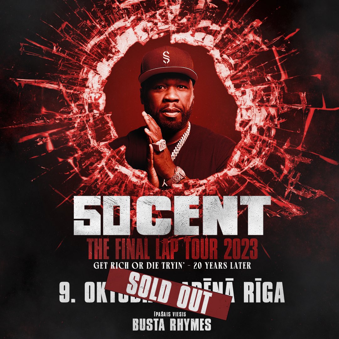 We are already sold out in Riga! This is the fastest sold out show in the history of the venue! Don’t Miss Out, Get Your Tickets Today • 50Cent.com #TheFinalLapTour