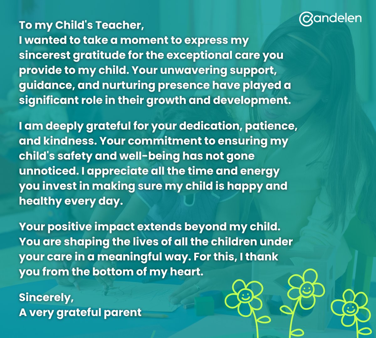Candelen_'s tweet photo. Dear child care providers, 
Your efforts give parents peace of mind that their children are in good hands. 🤲 We want to express our sincerest gratitude for your presence in our lives and for the love and care you provide for our little ones. Happy #ProviderAppreciationDay 🌱💚 https://t.co/ajtDZPN4uJ