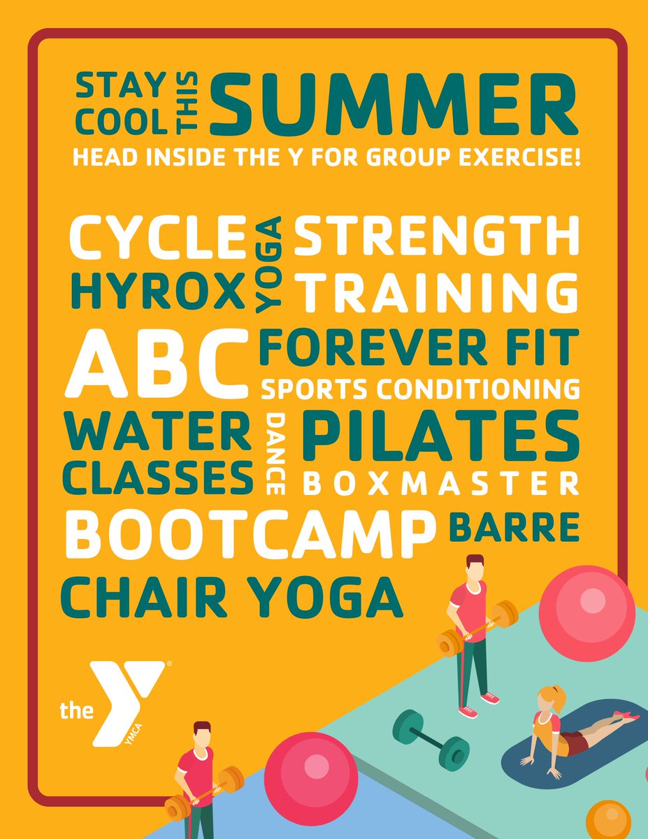 We've got plenty of ways to stay cool AND active this summer ☀️

From Cycle to HYROX, Yoga and BoxMaster, we've got a bit of everything!

Try out one of our many group exercise classes today! 

#YMCA #GroupExercise #BristolTN