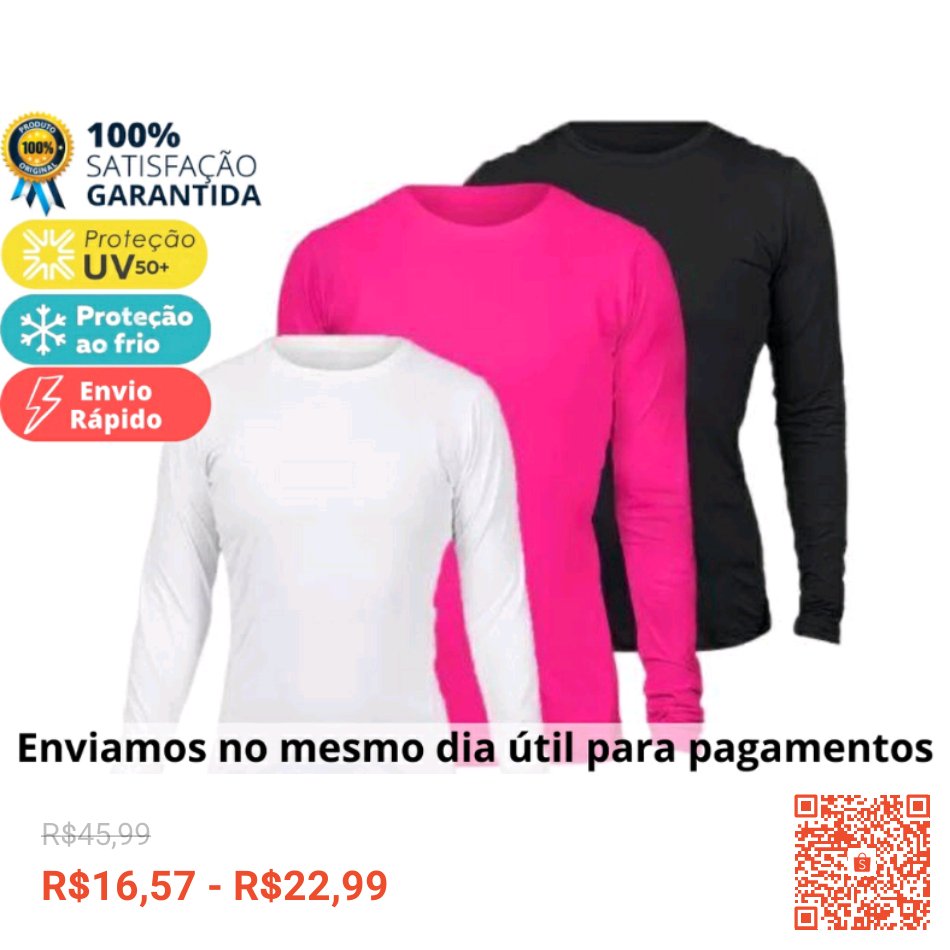 Confira Camiseta feminina Segunda Pele Térmica Manga Longa com Proteção UV Inverno com 64% de desconto! Somente R$16,57 - R$22,99. Encontre na Shopee agora! shope.ee/2VMJPkXuqG?sha… #ShopeeBR