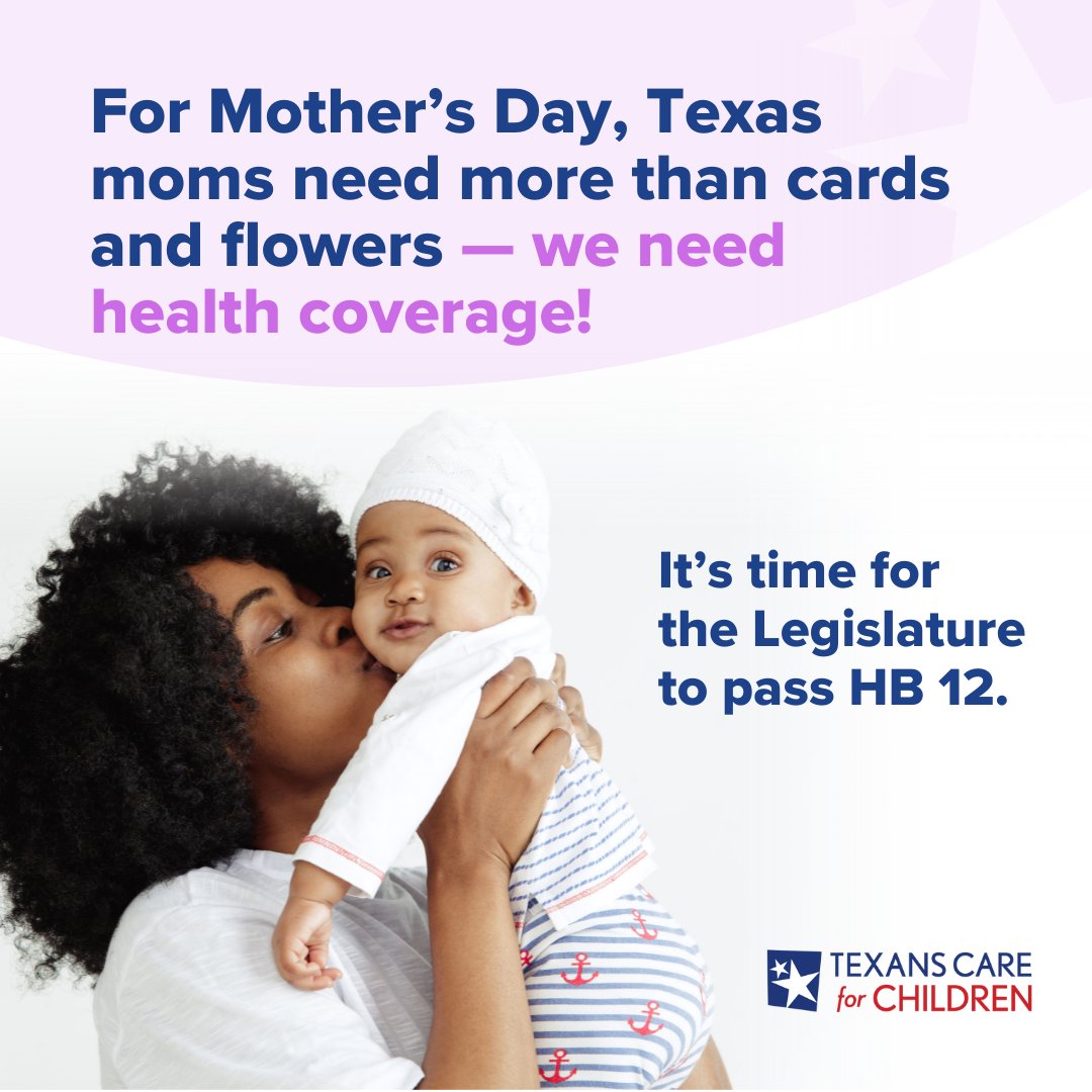 putkids1st's tweet photo. Happy Mother's Day!

The Texas Senate can honor moms by passing #HB12 to make sure they aren't kicked off their health insurance two months after their pregnancy. #TXlege https://t.co/74miZrVsNX