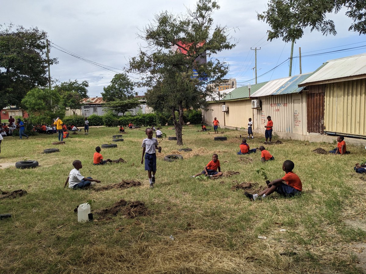 Today we had a tree planting activity at Shekilango Primary School Daresalaam. We're not only planting trees but also planting the seed of hope and resilience. Let's act together and involve the young generation in nurturing the #environment 
<a href="/HUDEFO/">HUDEFO</a> #ClimateAction <a href="/vanessa_vash/">Vanessa Nakate</a>