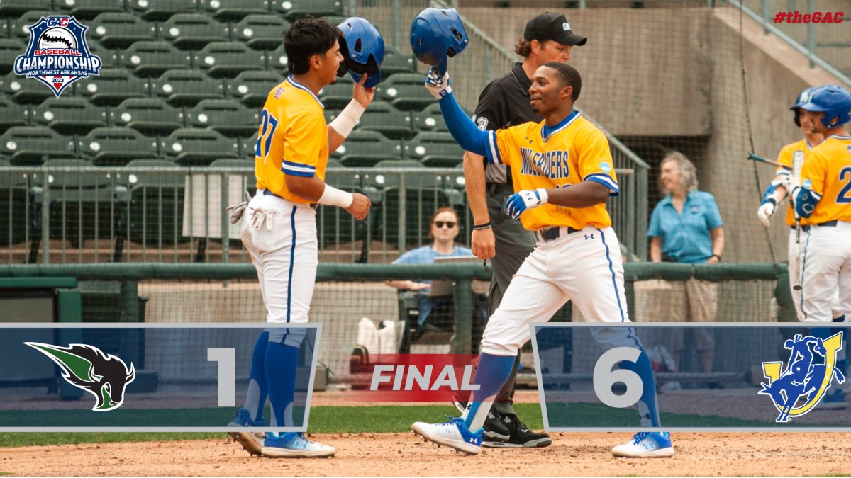 FINAL - #⃣1⃣ <a href="/MuleriderSports/">Mulerider Athletics</a> <a href="/SAUBaseball/">Mulerider Baseball</a> secures a spot in the final of #theGAC ⚾️ Championships with a 6-1 win against #⃣6⃣ <a href="/OBU_Athletics/">OBU Bison</a> <a href="/OBU_Baseball/">OBU Baseball</a>