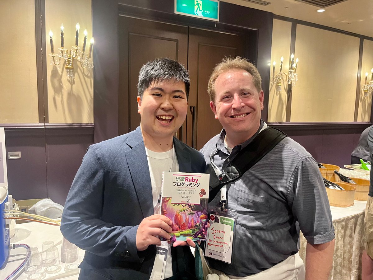 zhiren1211's tweet image. ありがとうございます！
#研鑽Ruby #rubykaigi #rubyfriends