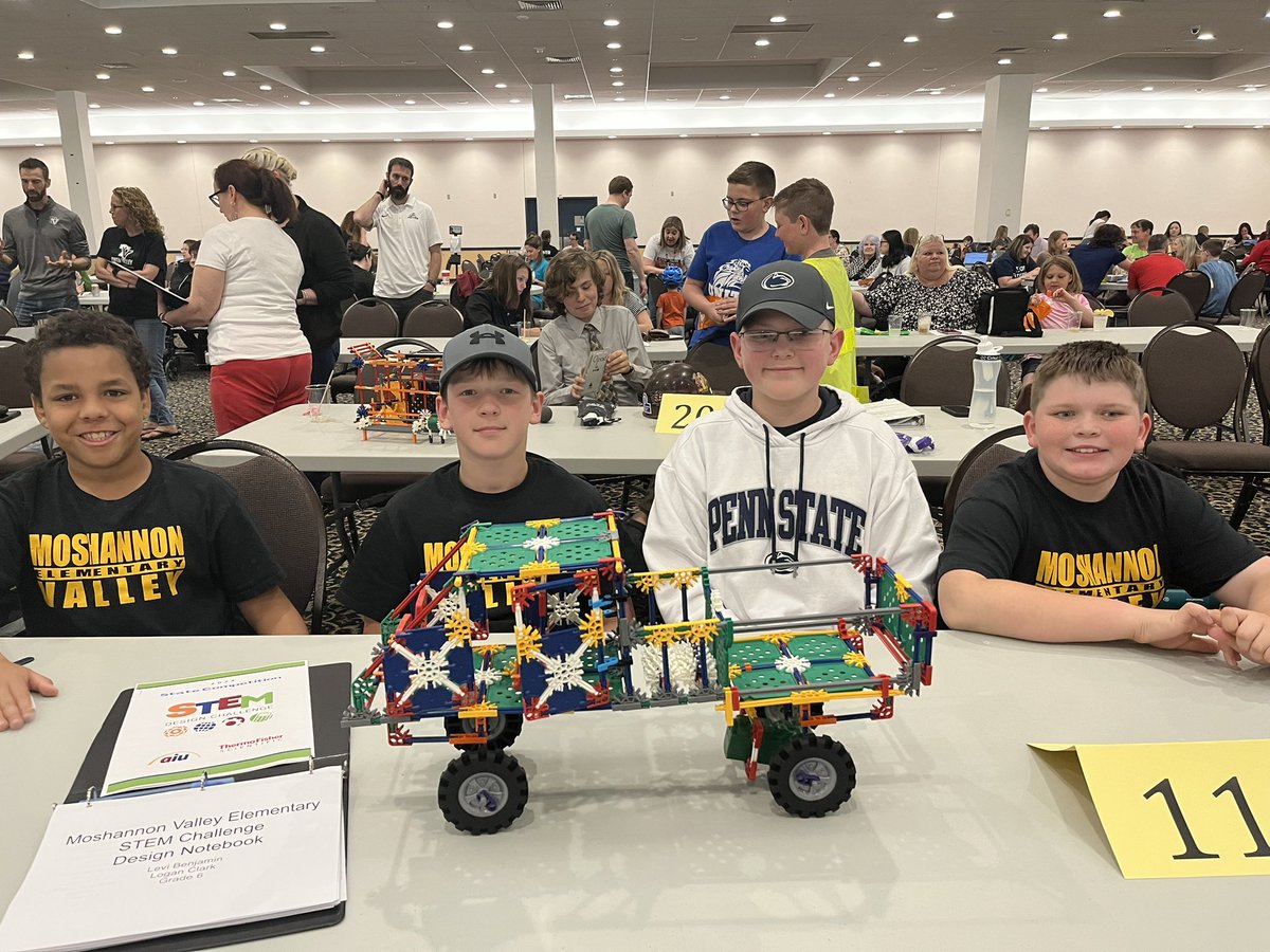 6th grade team (with the support of the 5th grade team) had a great showing today at the state STEM competition. We learned that over 400 teams competed across the state in their level- 24 made it to states. Great job guys! #MVProud <a href="/MV_Knights/">Moshannon Valley SD</a> <a href="/trtomasko/">Dr. Tracie Tomasko</a>