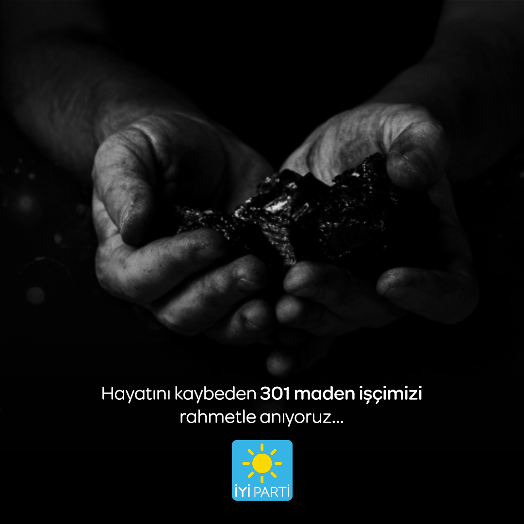 iyiparti's tweet photo. #Soma maden faciasında hayatını kaybeden 301 maden işçimizi rahmetle anıyoruz...

Ocaklarda ekmek kavgası verirken büyük bir adaletsizlik sarmalına mahkûm edilen madencilerimizi unutmayacak,

Bu adaletsiz düzeni mutlaka değiştireceğiz! https://t.co/LVPM4vC6Hm