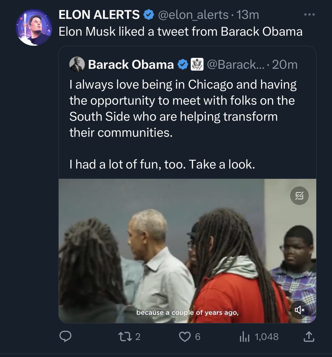 First Linda, now liking Barack Obama’s tweets…🤔 where is the real <a href="/elonmusk/">Elon Musk</a> and what have you done to him?!
Swear to God it’s the first time I’ve seen <a href="/elonmusk/">Elon Musk</a> like a tweet by Obama 😳
What’s next?! Suspending <a href="/libsoftiktok/">Libs of TikTok</a>