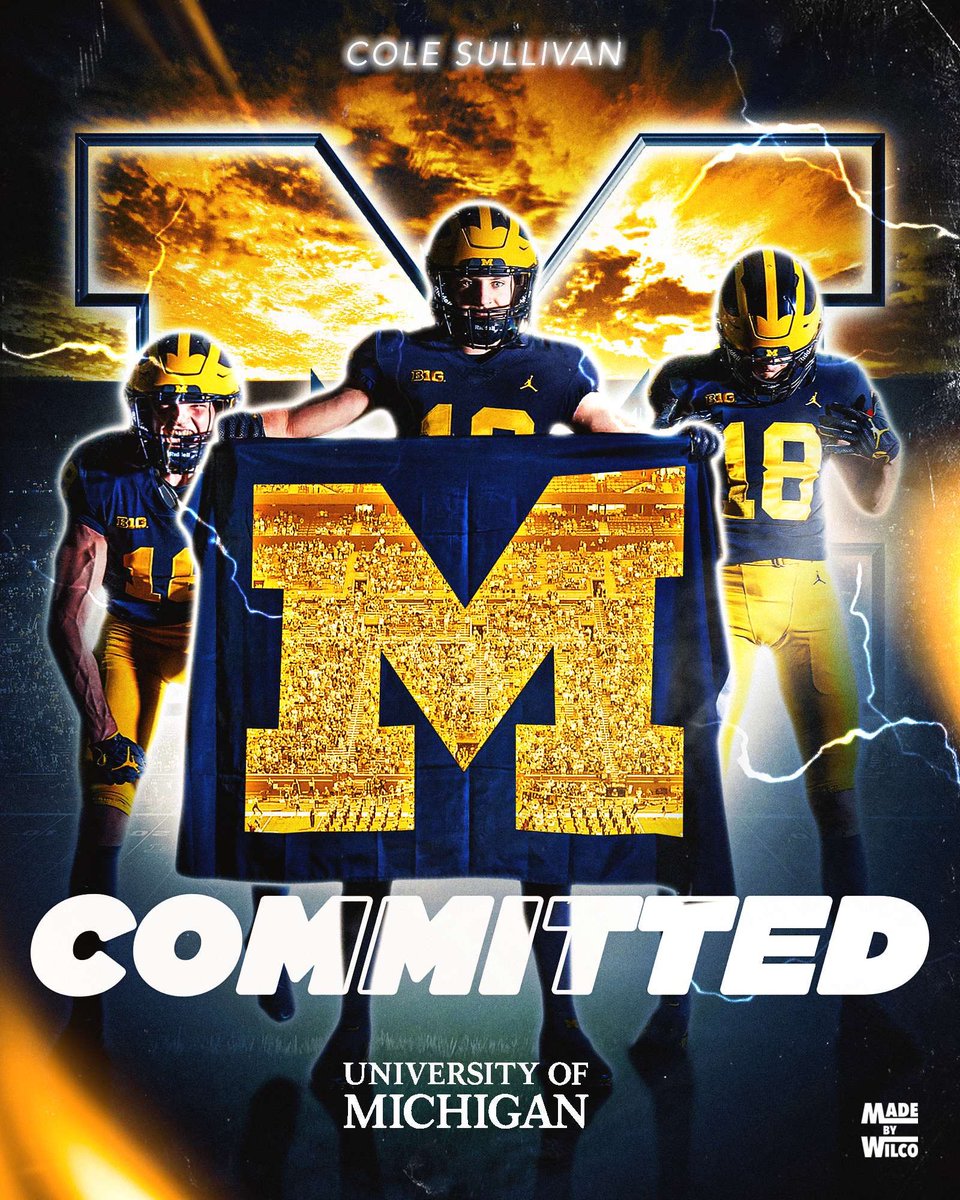 ColeSull18's tweet image. Proud to announce my commitment to the University of Michigan‼️〽️〽️〽️@UMichFootball @PCC_FOOTBALL @CoachCPartridge @Coach_Minter