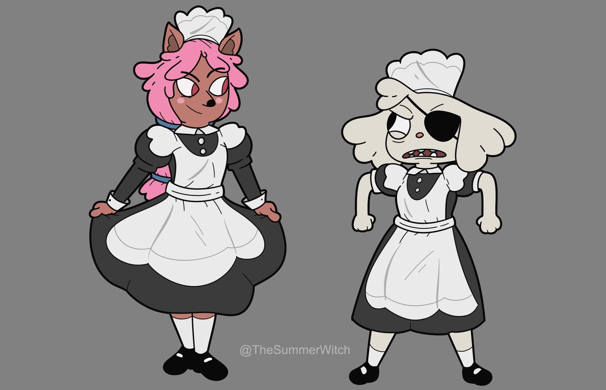 TheSummerWitch's tweet photo. Agatha and Opie in maid uniform (by order of susie, to clean the coven room)

drawing request by @/OrdinaryBaguet1
#SummerCampIsland #CartoonNetwork #FanArt https://t.co/kSaa2iwxpY