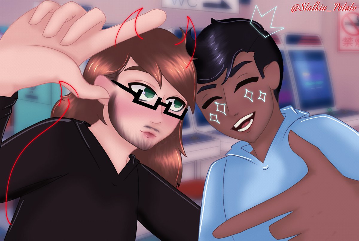 Stalkin_Potato's tweet photo. Arcade Date πΉοΈποΈπ·
Testing out a slightly different rendering style! #skeppy #skeppyfanart #skephalo #skephalofanart #badboyhalofanart #bbhart #badboyhalo https://t.co/A6CKALP43m