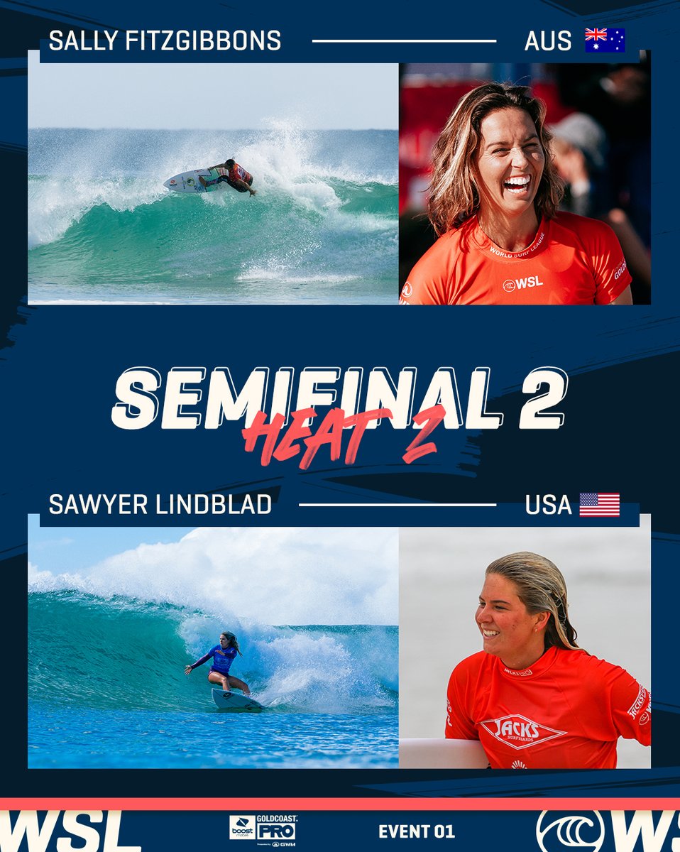 wsl's tweet photo. The Women's Semifinals are ON!
Watch Finals Day of the @boostaus #GoldCoastPro live on https://t.co/ie0ZfMVLPY.

@destgc https://t.co/1001eYuTdS