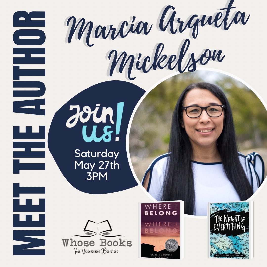 whosebooks's tweet photo. We love connecting you with authors ! Our next author event is with @MarciaMickelson is a Texas teacher, author of 5 ๐ and winner of the Pura Belprรฉ Young Adult Author Honor. Joins us Sat. May 27th at 3PM.๐๐ฝ๐๐ฝ๐ซถ๐ฝ๐ซถ๐ฝ#whosebooks #letsreadtogether https://t.co/K5uQ0closl