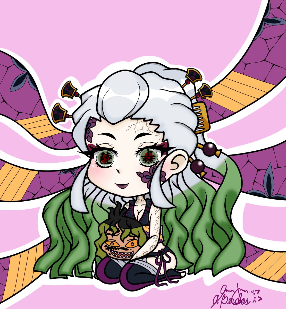 annamingmeow's tweet photo. Hello~ here's my fan art of daki from demon slayer.

For more of these cuteness, you can follow me in Instagram @annaming_24 thanks guys 😘😊

#DemonSlayer #ibisPaintX #Daki #chibi #digitalart #digitalartstyle https://t.co/cj3Zp9CYGI
