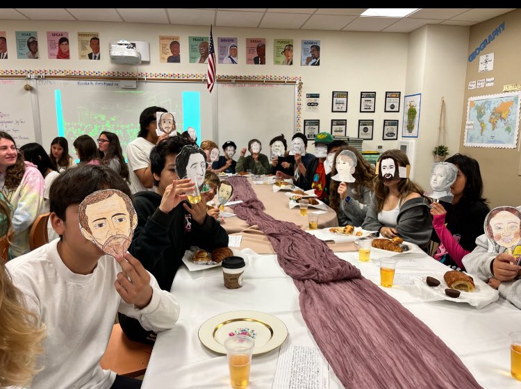 Mrs. Steele's 7th Historians celebrated their learning with an Enlightenment Salon Party! Ss played the part of their historical figure, shared their contributions to society and feasted on yummy treats. Cheers to learning history through such a fun and delicious activity!📖🤩