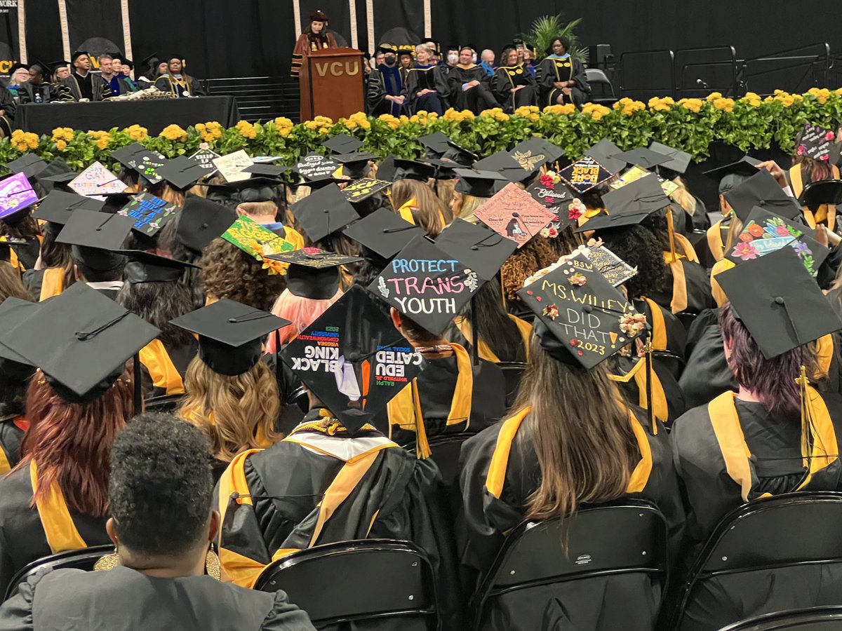 VCUSocialWork's tweet photo. Scenes from #VCUSSW2023 Commencement ceremony. An archive of the video stream is available at https://t.co/BiD8T4jwb6. We will have a fully captioned video + photo gallery next week. Thanks to @DrStreetz of @nasw, a 2007 #VCUSSW M.S.W. alum, for delivering our keynote remarks! https://t.co/B1mlxZVW9J