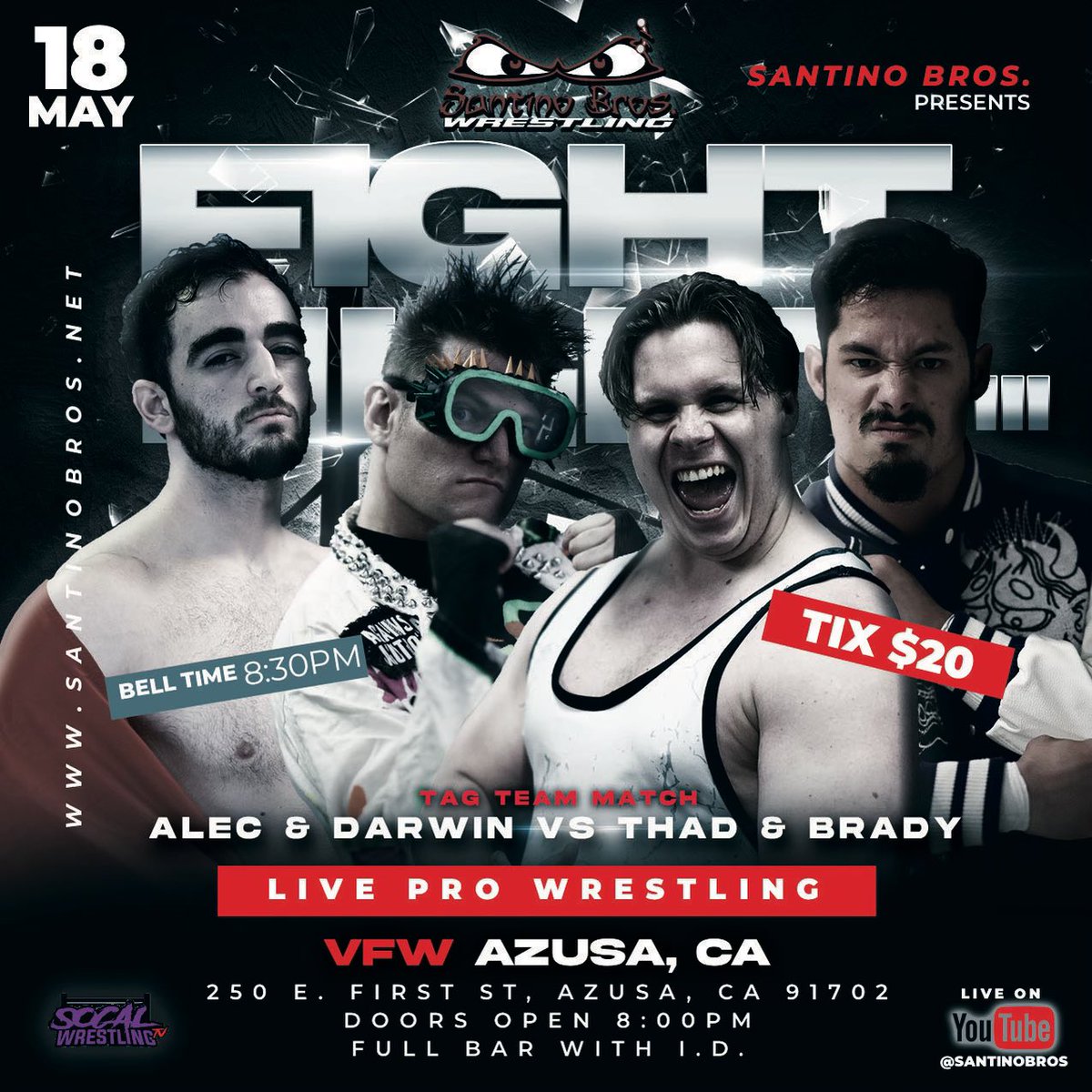 TheBradyJ's tweet photo. NEXT Thursday‼️
@SantinoBros HAS BEEN PUT ON NOTICE🧨👀
THESE TWO CLOWNS WON’T KNOW WHAT HIT EM‼️
LETS GET TO WORK👏🏻 👺🍻
#SantinoBros #ProWrestling #MrAttitude #FightNight #TagTeamAction https://t.co/duo6GZ5dTG