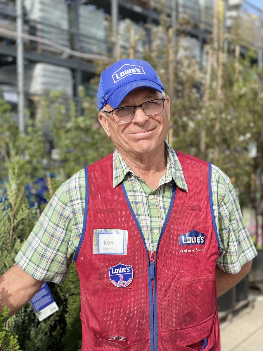 Rain or shine, Ron from Outside Lawn &amp; Garden always has a smile on his face! Thank you for taking on the challenge that is OSLG in the spring and congrats on your Service Star! <a href="/charlesatlowes/">charlesatlowes</a> <a href="/IsaacatLowes/">Isaac Wakefield</a> @AlexStempovschi <a href="/HR_KristenS/">Kristen Stumpf</a> <a href="/Lowes/">Lowe's</a> <a href="/BlueTeam_R21/">Lowe’s Region 21</a>