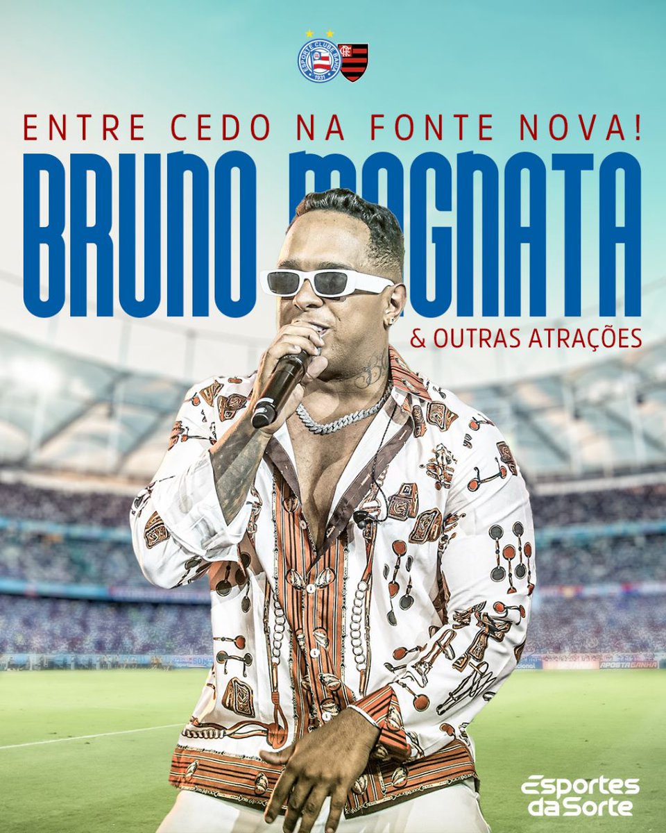 🗣️ De novo, teremos muitas atrações pro torcedor tricolor chegar cedo na Fonte. Banda La Fúria no setor Norte e samba itinerante no setor Leste com Gabo Lopes e no Oeste com Som De Praia, além de fanfarras nos setores Bahia da Massa. Tudo isso sem falar em copos, buckets e