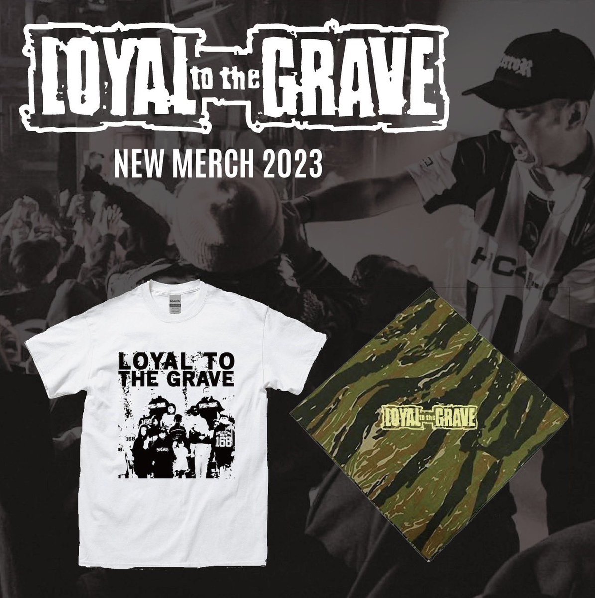 xtakashix's tweet photo. Loyal to the Graveのニューマーチは22’サイズのTiger Stripe Bandanna とあのバンドにリスペクトを込めたシャツ🥊
本日渋谷Cycloneのライブから販売！
#ripisaac https://t.co/YvRMvqdWjy