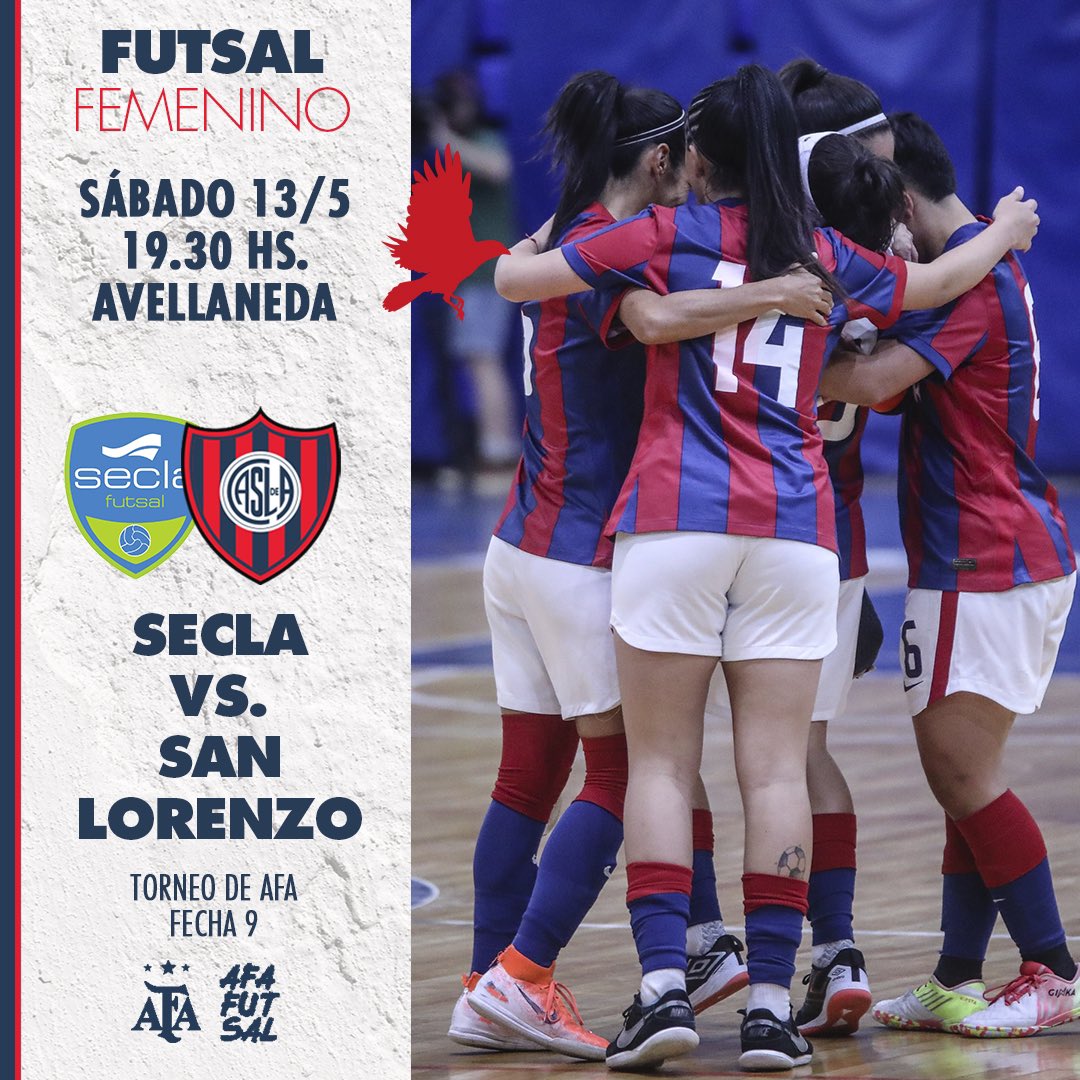 CASLAFFemenino's tweet photo. #Futsal 🙌 ¡Vamos por más! 

Mañana, desde las 19.30, #SanLorenzo visitará en Avellaneda a Secla, por la novena fecha del Torneo de AFA

¡#VamosLasSantitas! 💪💙❤️ https://t.co/VrDAmeA5Hm