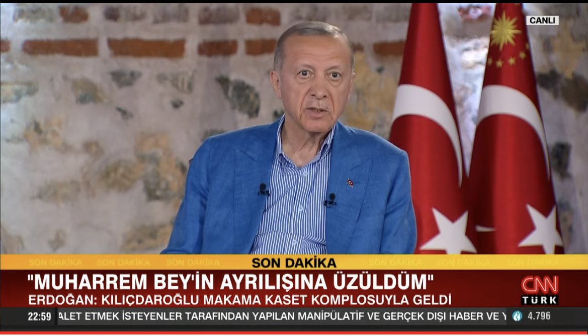 Almost every news channel and regular TV channels, with some exceptions, simultaneously broadcast a live interview with Erdogan right now. 

An advantage Kilicdaroglu obviously doesn’t have
