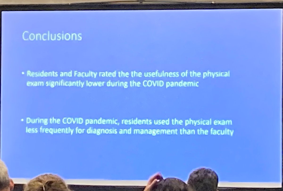 Incredibly proud to see this <a href="/URMCInternalMed/">URMC Internal Medicine Residency</a> abstract by Matt Haley and senior authored by former PD Alex O’Connor on resident and attending perspectives on the physical exam during COVID as a finalist for the Hamolsky Award #SGIM23