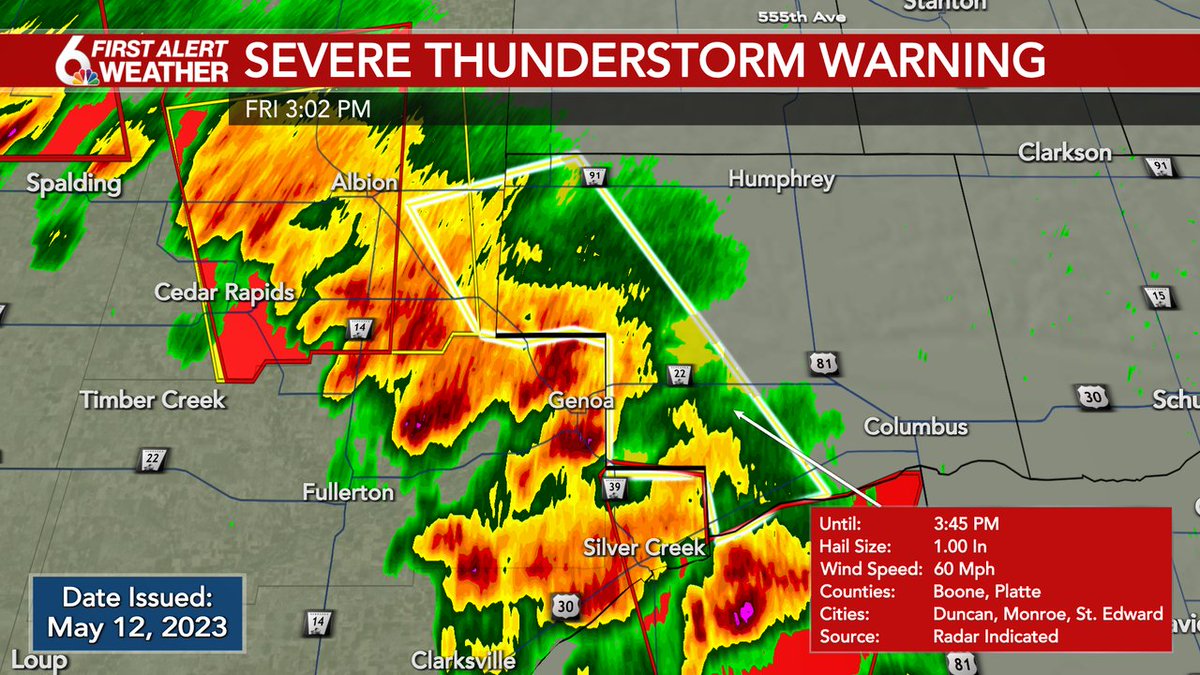 Rusty Lord WOWT on Twitter "A Severe Thunderstorm Warning is currently