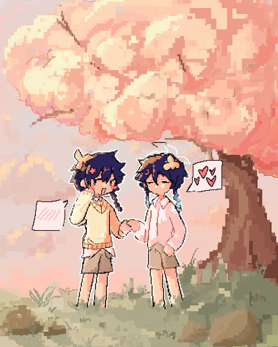 Kiwie78010374's tweet photo. Turned out a bit messy but.. here's a late entry for day 3 Warm ! The perfect warm day for another love confession
#WindblumesOfLove #bardven #Venbard https://t.co/UrlE5rJY8T