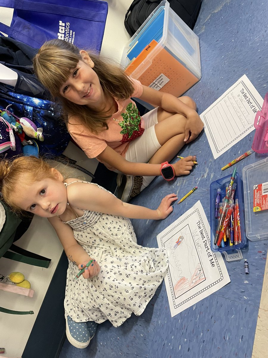 MissRegan3R's tweet photo. Exploring the themes of self love and acceptance after reading “Eyes that Kiss in the Corners” with our kindergarten buddies @CentralES1 @Quinndergarten2 https://t.co/NCZQAHQMO6
