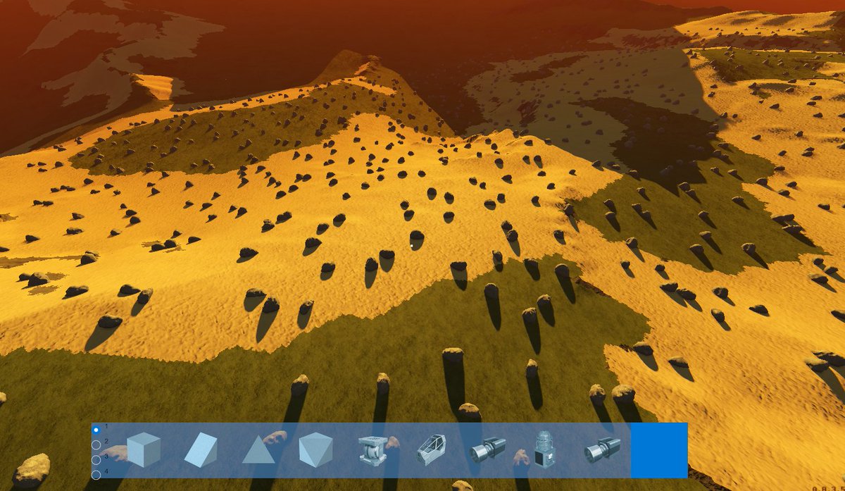janhlousek's tweet image. We just added a boulder generator to #VRAGE3 planets.

Boulders are separate voxel storages which can be mined for ores. They are procedurally generated from the pool of shapes on top of the planet surface, similarly to asteroids.

1/2