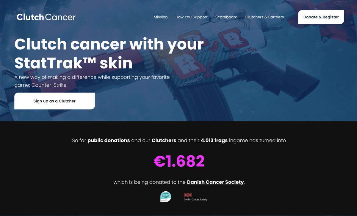 zukwiz's tweet photo. We just crossed 4.000 frags on @ClutchCancer, which all directly contribute to cancer treatment. 
Together with various donations we are now on our way to €2.000 in donations, with still 18 days to go!

We take skin donations as well, so of course if you have something laying idle, will happily take it ;)

Have a lovely weekend!