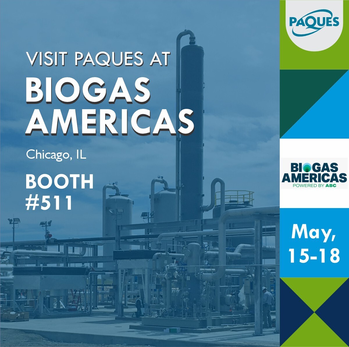 Join Paques Environmental Technologies, Inc. at Booth #511 at Biogas Americas 2023 in Chicago, Illinois, May 15-18!

✅biogasamericas.com

#biogas #biogasamericas #chicago #usa #sustainability #circulareconomy #environment  #desulfurization