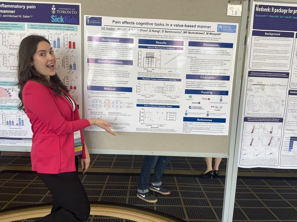 Interested in how pain affects our ability to perform daily cognitive tasks? Come by my poster (#15) to find out! @CanadianPain #CanadianPain23