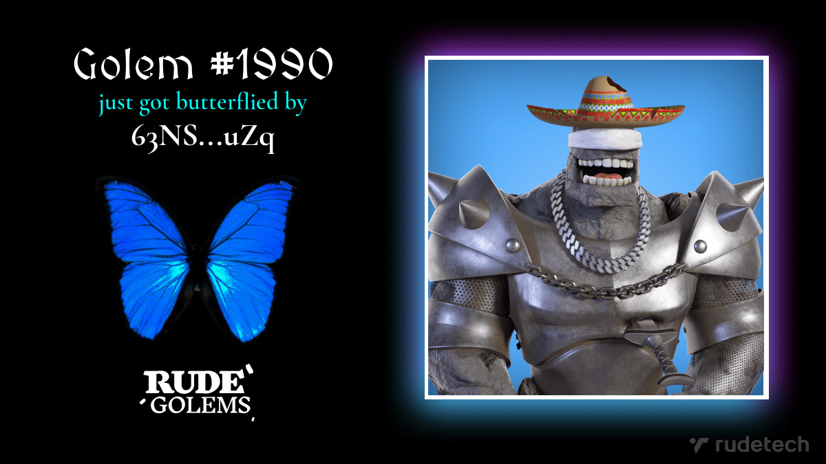 RudeRework's tweet image. A Rude Golem just changed it's appearance! 🦋😱 #RudeRework #RudeGolems