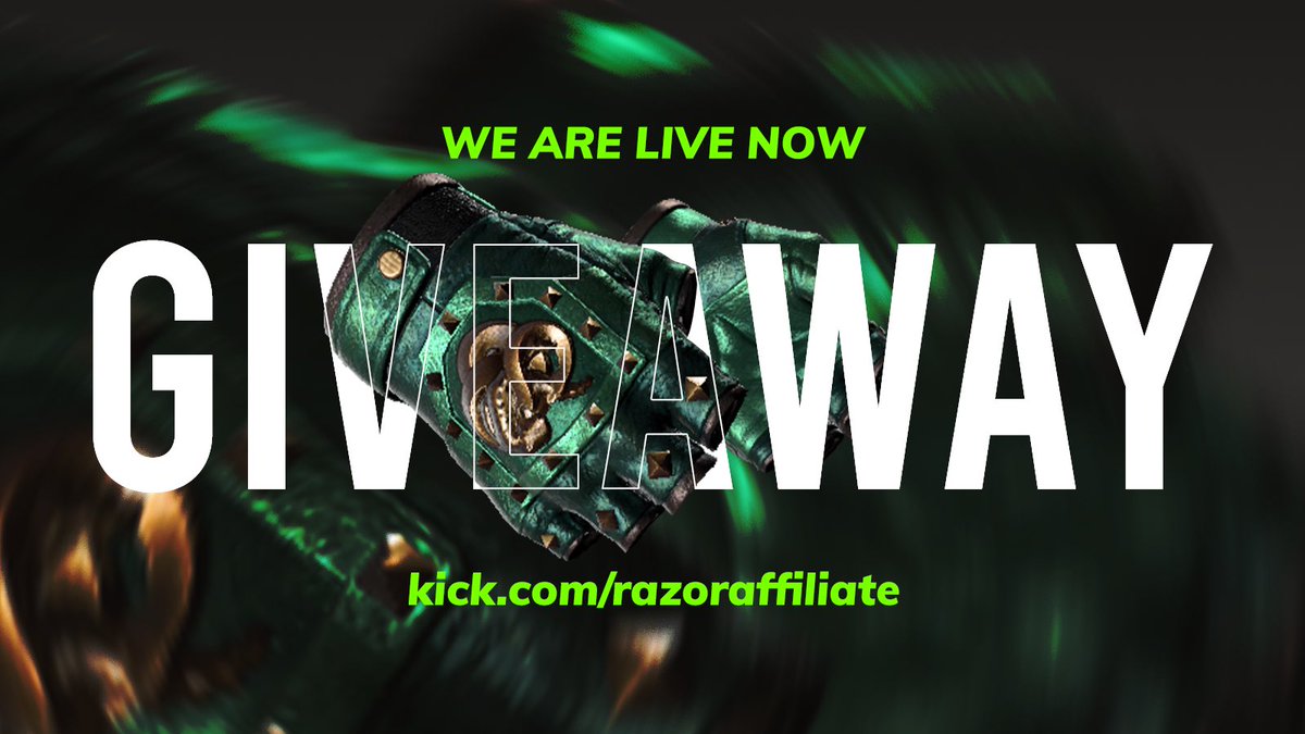 razoraffiliate's tweet photo. WE ARE LIVE. 
$300+ GIVEAWAY AND CSGO GLOVES

https://t.co/OsoO7oGSHc

RETWEET FOR DOUBLE CHANCE TO WIN https://t.co/ZM3sPsoZwK