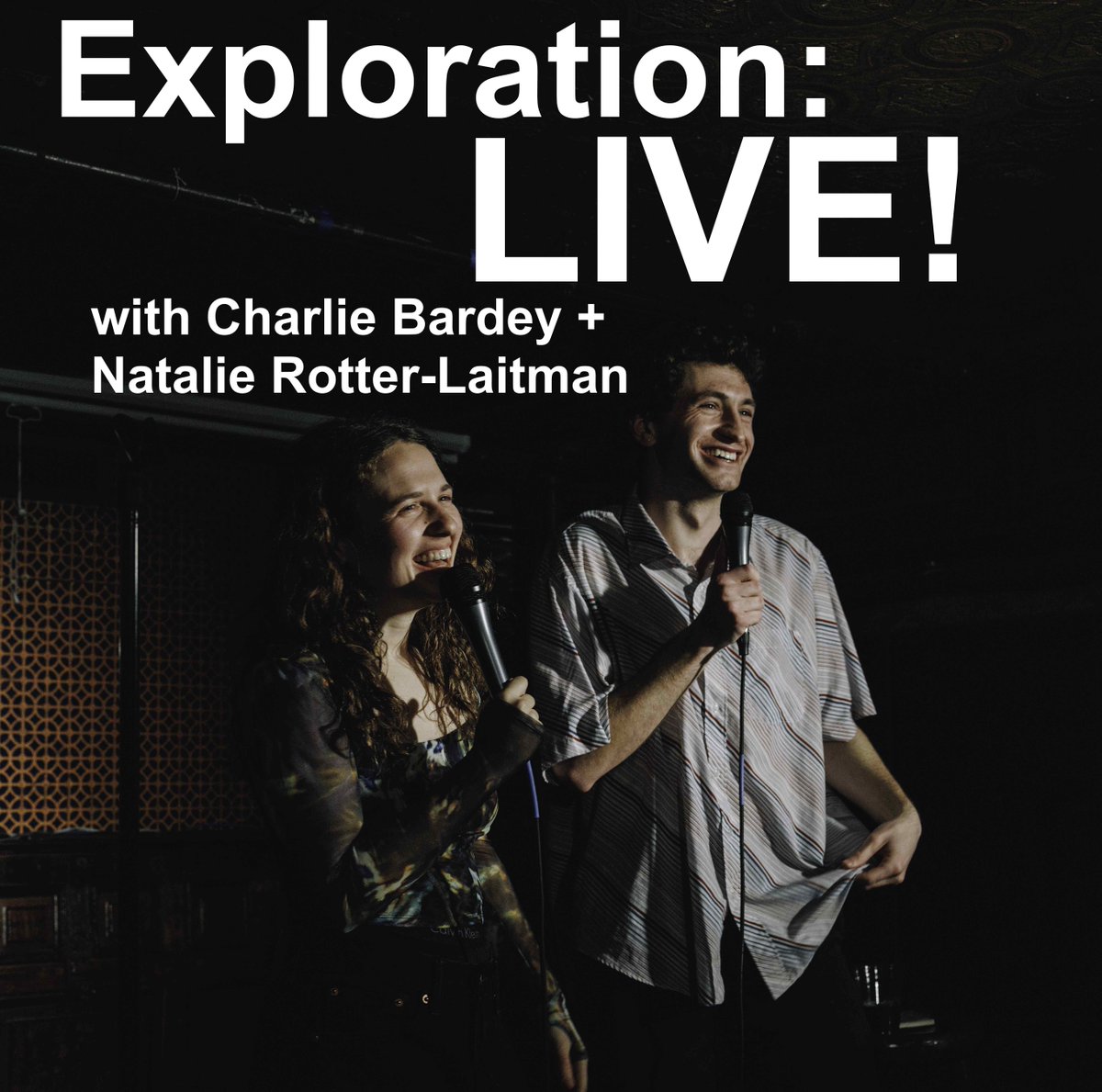 BellHouseNY's tweet photo. WED 6/14: @ExplorationLive with @chunkbardey and @natrotlait!

The world is a confusing place, full of mysteries to be probed and questions to be answered. No worries though--hosts Charlie, Natalie, and their comedian friends are on it!

Tickets &amp; Details: https://t.co/w6yTx6z0ae https://t.co/W1OZc28db2