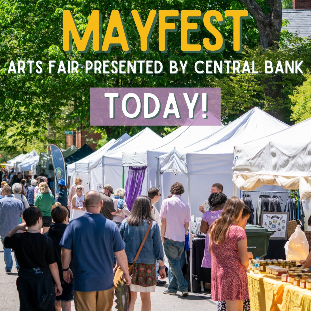 DLexPartnership's tweet photo. Mayfest Arts Fair presented by Central Bank returns to Gratz Park in #downtownlex for its 27th year TODAY! From 10 a.m. to 6 p.m. come down and enjoy nearly 100 local and regional artists, vendors, food &amp; drinks, and family-friendly entertainment.

https://t.co/xAlnprs1mP https://t.co/lftZ1sKPP6