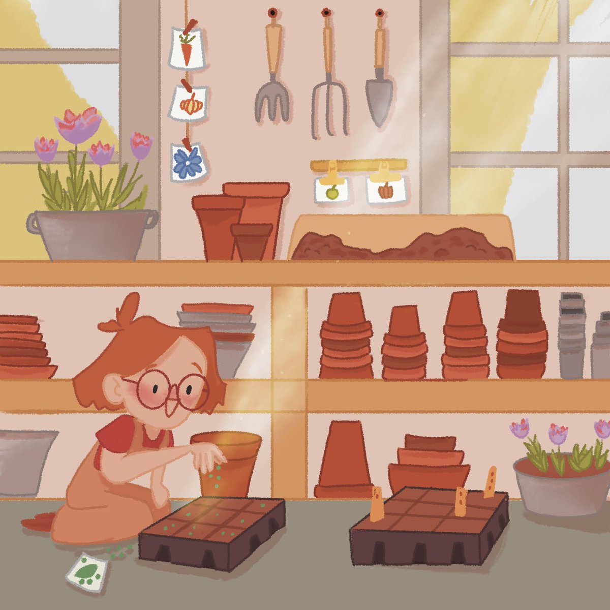baduspics's tweet photo. There's something truly magical about starting from just a tiny seed and watching it grow into a beautiful plant.  #illustration #gardening https://t.co/ESnCFc89bi