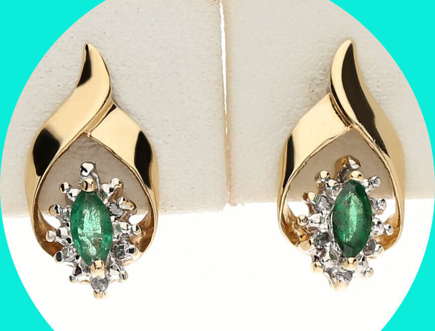 EmpirePawn's tweet photo. So pretty! These are a sweet gift for a May birthday! Diamond and emerald yellow gold halo drop earrings (2.1GM, .20CT, 5/16” long). So affordable too! At this price, why pay retail? #maybirthstone #maygift #mayjewelry #emeraldearrings #emeraldjewelry https://t.co/8laLlavLCA https://t.co/XyU1L9hLFR