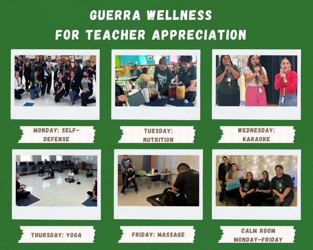 CounselorNat14's tweet photo. Happy Teacher Appreciation Week to our amazing staff! We hope you enjoyed our wellness activities and hope you keep making your wellness a priority! ❤️ @Lilianivonne27 @PSJAWellness https://t.co/z8PurLiVjD