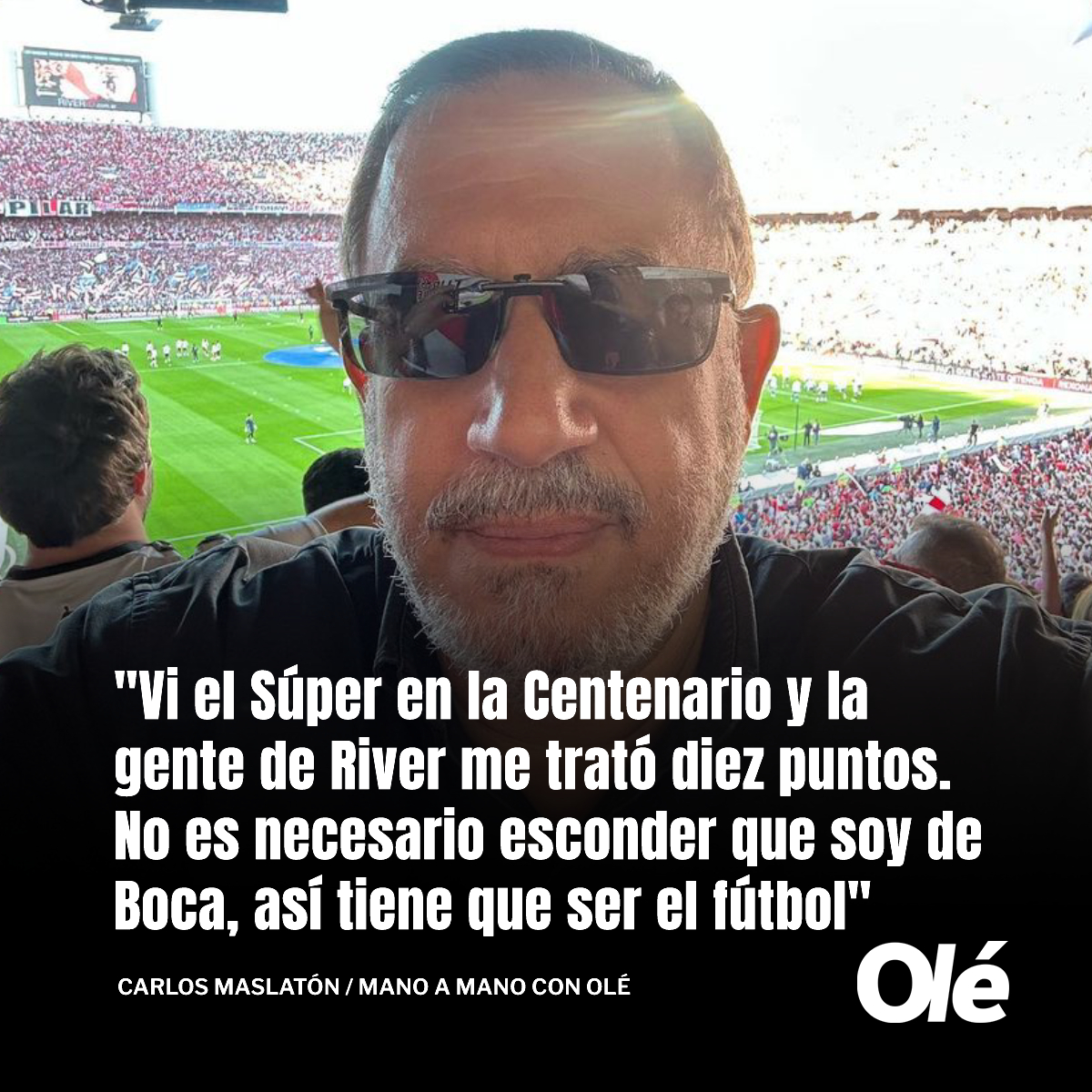 DiarioOle's tweet photo. 🏟️ Maslatón, fanático de Boca, se sintió bienvenido en la platea de River 🤝🏻

🗣️ "El fútbol es lo más grande que hay, lo demás son boludeces", agregó 👉🏻 https://t.co/OH6DhJiSg7