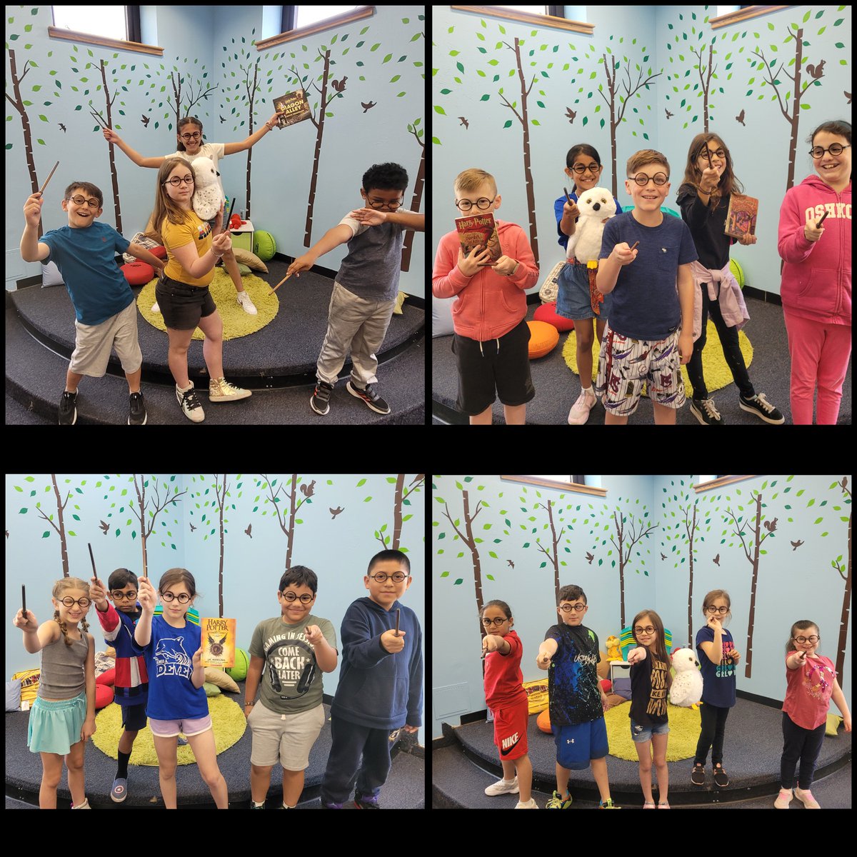 MrMullenLibrary's tweet photo. Unicorn tail hairs, phoenix feathers, and dragon heartstrings, oh my! We started our Dever Quidditch Cup Tournament today. Which house will win? We'll see in a few weeks! #imawizard #harrypotter @JamesADever @VS13UFSD https://t.co/CQqXUXbRh0