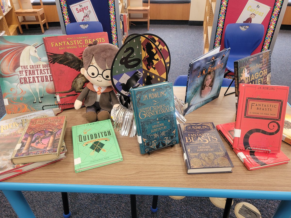 MrMullenLibrary's tweet photo. Unicorn tail hairs, phoenix feathers, and dragon heartstrings, oh my! We started our Dever Quidditch Cup Tournament today. Which house will win? We'll see in a few weeks! #imawizard #harrypotter @JamesADever @VS13UFSD https://t.co/CQqXUXbRh0