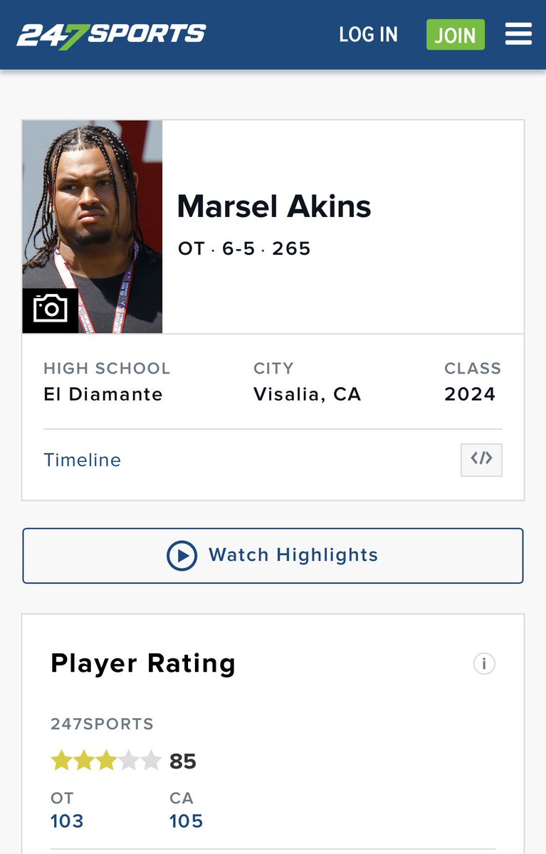Blessed to be recognized as a 3 Star!! ⭐️🙏
@247Sports 
@ElDFootball