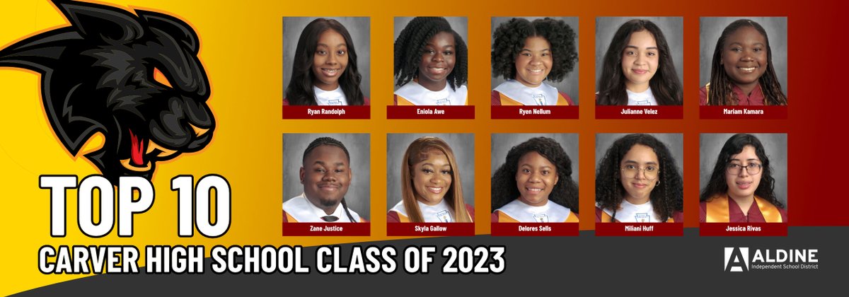 Celebrating academic excellence in Aldine ISD! Congrats to the incredible Top 10 scholars from every high school! Your hard work, dedication, and brilliance have paid off! See your scholar? Let us know! 

Click here to learn more: bit.ly/3I5FppO #AldineConnected